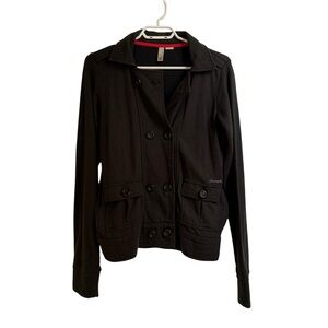 Element Women's Black Double-Breasted Jacket Retro